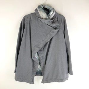 Lululemon Gratitude Wrap Jacket Heathered Medium Gray Snap Button 4